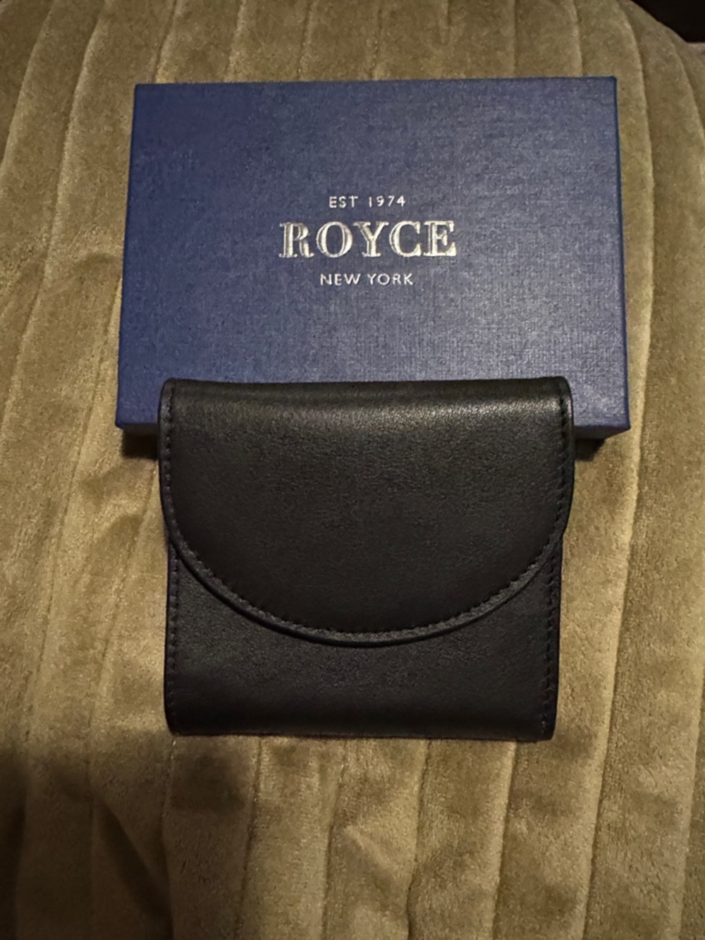 ROYCE New York Black Leather Key & Card Holder